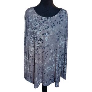 Mario Serrani, Italy, Women's XXL Long Sleeve Floral Top-NWT